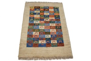 Border Checker Tribal 2'6X3'8 Gabbeh Persian Rug