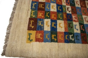 Border Checker Tribal 2'6X3'8 Gabbeh Persian Rug