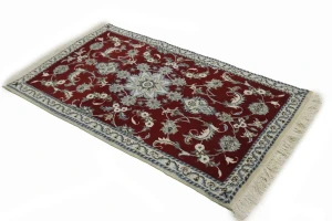 Red Traditional 3X5 Nain Kashmar Persian Rug