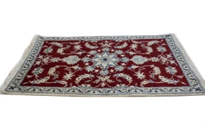 Red Traditional 3X5 Nain Kashmar Persian Rug