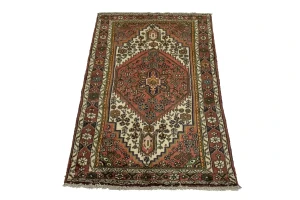 Semi Antique Bittersweet Red Tribal 3'8X6'5 Hamedan Persian Rug