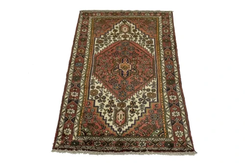 Semi Antique Bittersweet Red Tribal 3'8X6'5 Hamedan Persian Rug