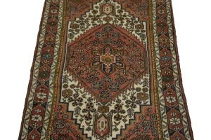 Semi Antique Bittersweet Red Tribal 3'8X6'5 Hamedan Persian Rug