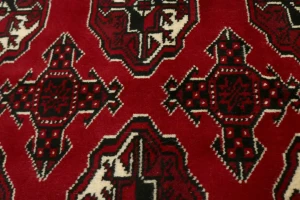 Scarlet Red Tribal 3X5 Turkoman Ghoochan Persian Rug