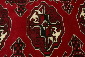 Scarlet Red Tribal 3X5 Turkoman Ghoochan Persian Rug