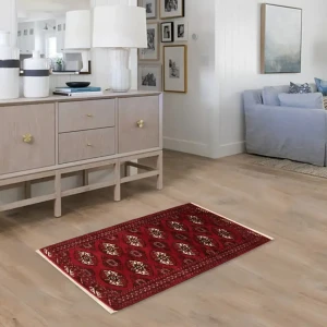 Red Tribal 3X5 Turkoman Ghoochan Persian Rug