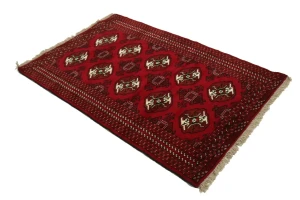 Red Tribal 3X5 Turkoman Ghoochan Persian Rug