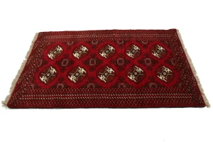 Red Tribal 3X5 Turkoman Ghoochan Persian Rug