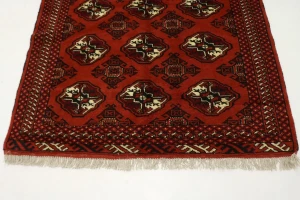 Scarlet Red Tribal 4X6 Turkoman Persian Rug