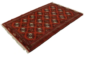 Scarlet Red Tribal 4X6 Turkoman Persian Rug