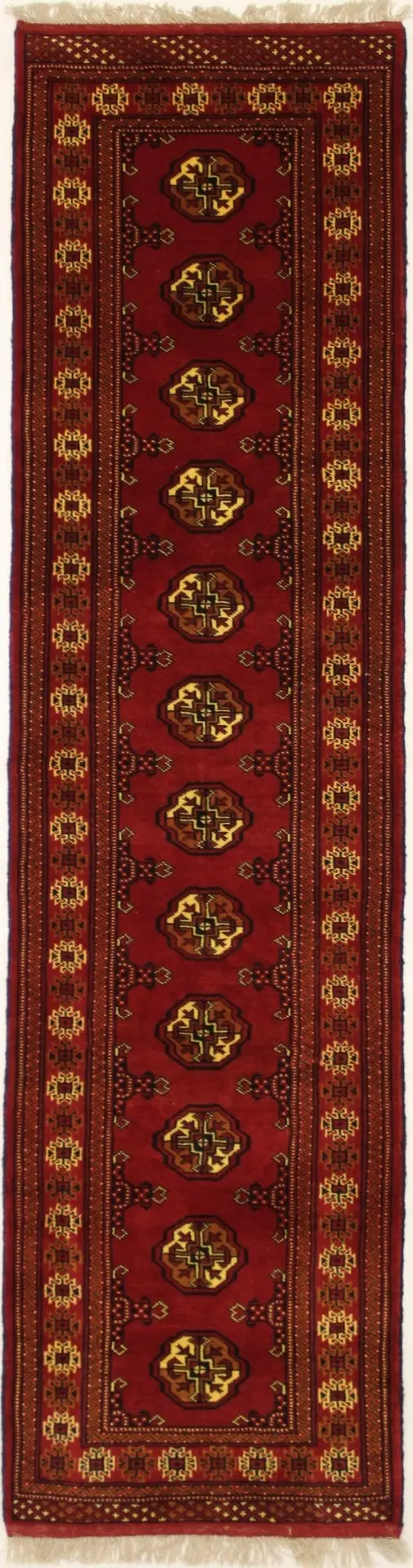 Red Tribal 3X10 Turkoman Persian Runner Rug