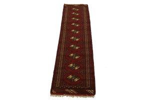 Red Tribal 2X10 Turkoman Persian Runner Rug