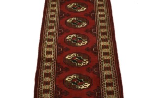 Red Tribal 3X10 Turkoman Persian Runner Rug