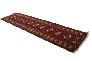 Red Tribal 3X10 Turkoman Persian Runner Rug