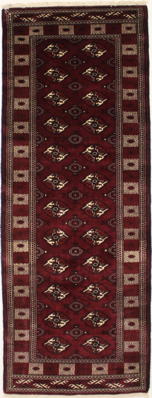 Maroon Red Tribal 3X9 Turkoman Persian Runner Rug