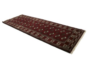Maroon Red Tribal 3X9 Turkoman Persian Runner Rug