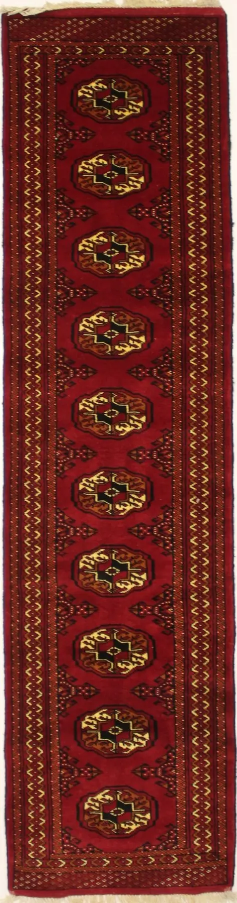 Red Tribal 2X9 Turkoman Persian Runner Rug