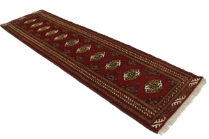 Red Tribal 3X10 Turkoman Persian Runner Rug