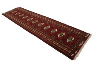 Red Tribal 3X10 Turkoman Persian Runner Rug