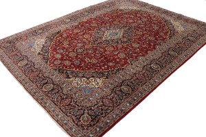 Vintage Red Traditional 10X14 Kashan Persian Rug