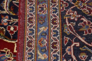 Vintage Red Traditional 10X14 Kashan Persian Rug