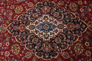 Vintage Red Traditional 10X14 Kashan Persian Rug