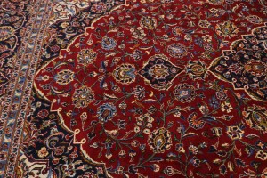 Vintage Red Traditional 10X14 Kashan Persian Rug