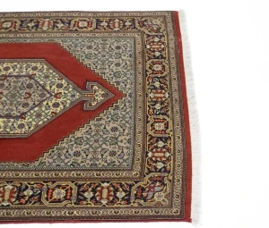 Vintage Scarlet Red Classic 3X5 Ghom Persian Rug