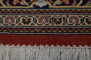 Vintage Scarlet Red Classic 3X5 Ghom Persian Rug