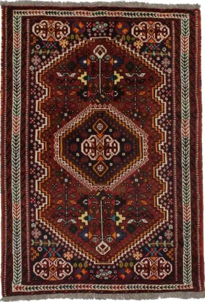 Red Tribal 3'5X5'3 Shiraz Persian Rug