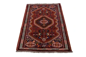 Red Tribal 3'5X5'3 Shiraz Persian Rug