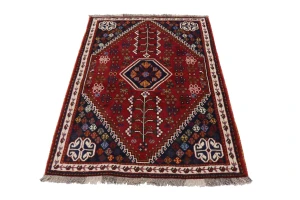Red Tribal 4X5 Shiraz Persian Rug