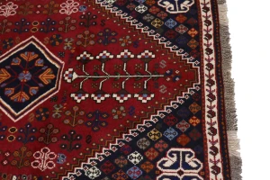 Red Tribal 4X5 Shiraz Persian Rug