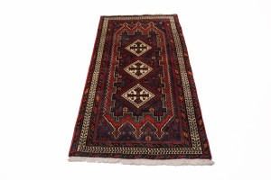 Vintage Red Tribal 3X6 Sirjan Shahrbabak Persian Rug