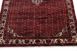 Vintage Red Tribal 7X11 Hossainabad Persian Rug