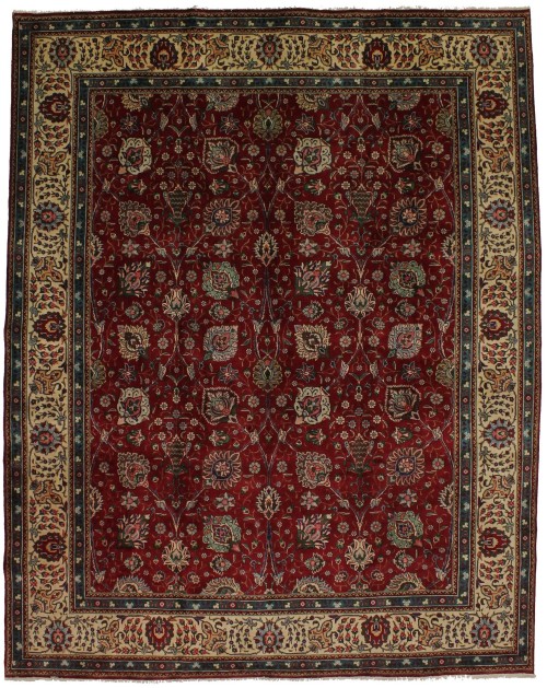 Vintage Red Classic 10X13 Tabriz Persian Rug