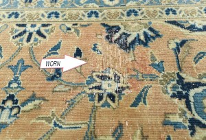 Antique Muted Rust Floral 9X12 Distressed Vintage Oriental Rug
