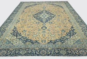Antique Muted Rust Floral 9X12 Distressed Vintage Oriental Rug