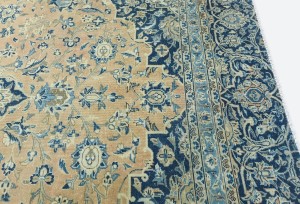 Antique Muted Rust Floral 9X12 Distressed Vintage Oriental Rug