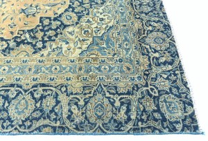 Antique Muted Rust Floral 9X12 Distressed Vintage Oriental Rug