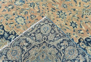 Antique Muted Rust Floral 9X12 Distressed Vintage Oriental Rug