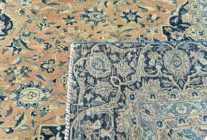 Antique Muted Rust Floral 9X12 Distressed Vintage Oriental Rug