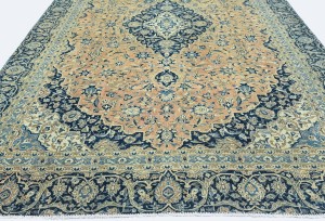 Antique Muted Rust Floral 9X12 Distressed Vintage Oriental Rug
