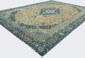 Antique Muted Rust Floral 9X12 Distressed Vintage Oriental Rug