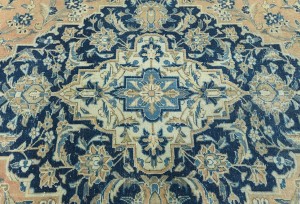 Antique Muted Rust Floral 9X12 Distressed Vintage Oriental Rug