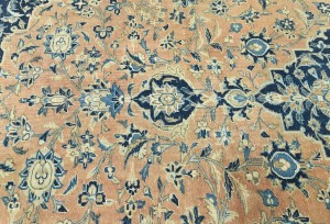 Antique Muted Rust Floral 9X12 Distressed Vintage Oriental Rug