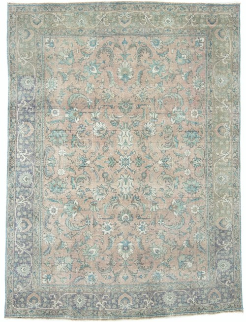 Antique Muted Floral 8X11 Distressed Vintage Oriental Rug