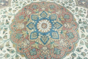 Antique Muted Plum Floral 10X13 Distressed Vintage Oriental Rug
