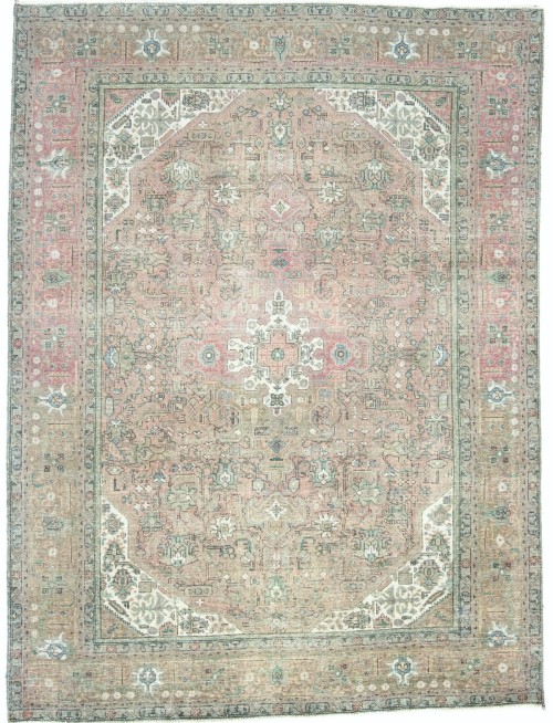 Antique Muted Floral 8X11 Distressed Vintage Oriental Rug