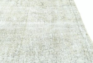 Antique Muted Beige Floral 9'4X12'6 Distressed Vintage Oriental Rug